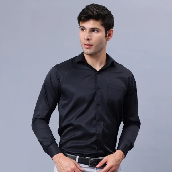 Roman Royal Men's Formal Shirt - Black | Regular Fit | Full Sleeves | Office & Business Wear
