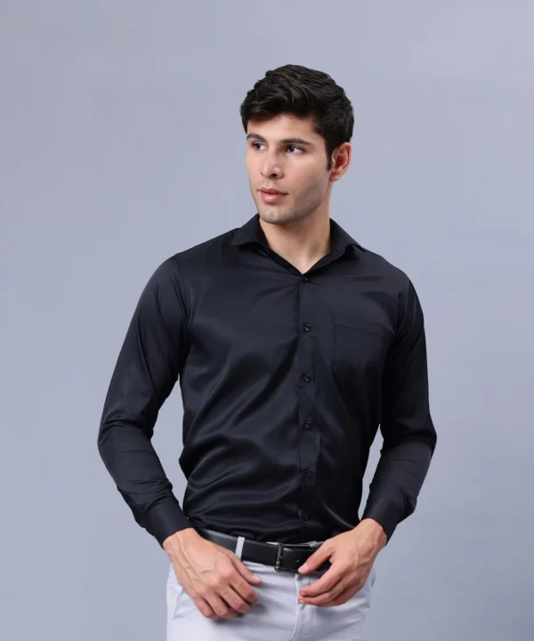 Roman Royal Men's Formal Shirt - Black | Regular Fit | Full Sleeves | Office & Business Wear