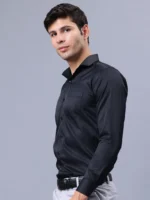 Roman Royal Men's Formal Shirt - Black | Regular Fit | Full Sleeves | Office & Business Wear