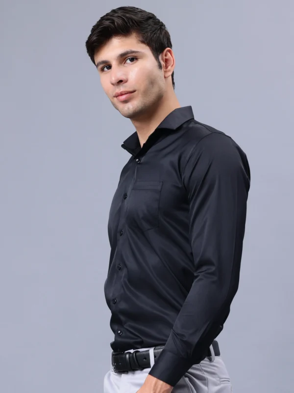 Roman Royal Men's Formal Shirt - Black | Regular Fit | Full Sleeves | Office & Business Wear