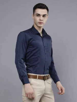 Roman Royal Men's Formal Shirt - Blue | Regular Fit | Full Sleeves | Office & Business Wear
