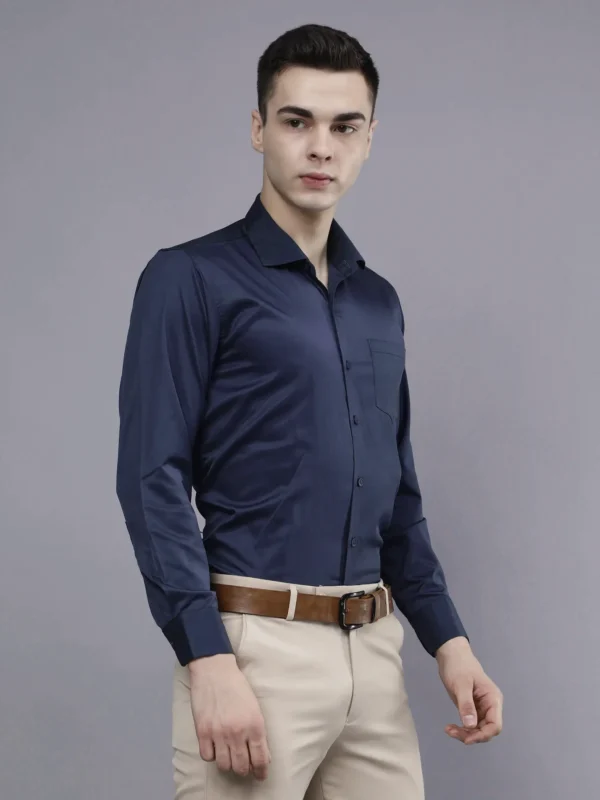 Roman Royal Men's Formal Shirt - Blue | Regular Fit | Full Sleeves | Office & Business Wear