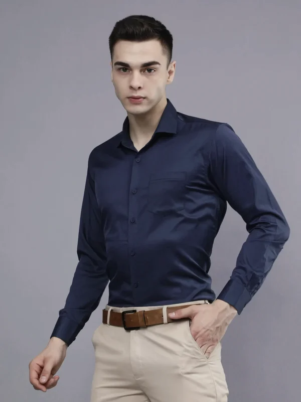Roman Royal Men's Formal Shirt - Blue | Regular Fit | Full Sleeves | Office & Business Wear