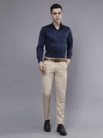 Roman Royal Men's Formal Shirt - Blue | Regular Fit | Full Sleeves | Office & Business Wear
