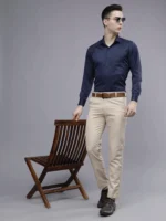 Roman Royal Men's Formal Shirt - Blue | Regular Fit | Full Sleeves | Office & Business Wear