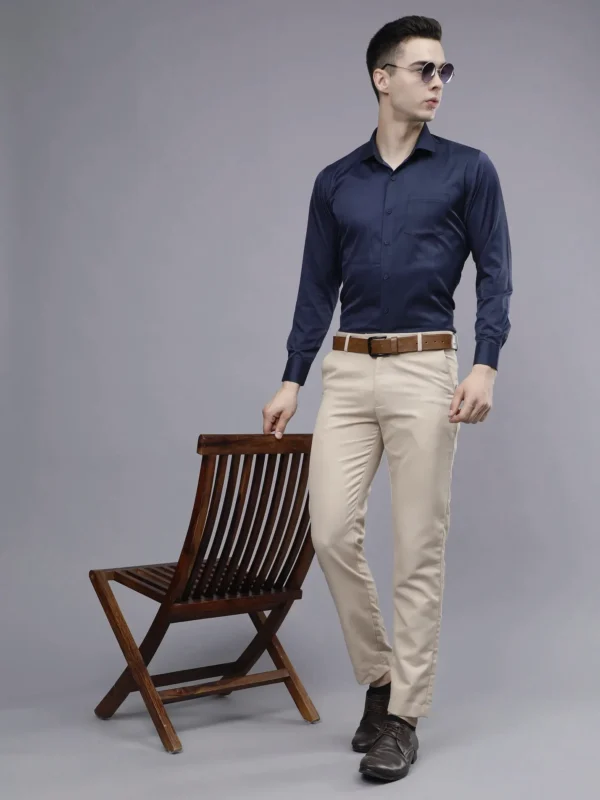 Roman Royal Men's Formal Shirt - Blue | Regular Fit | Full Sleeves | Office & Business Wear
