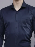 Roman Royal Men's Formal Shirt - Blue | Regular Fit | Full Sleeves | Office & Business Wear