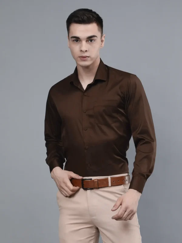 Roman Royal Men's Formal Shirt - Brown | Regular Fit | Full Sleeves | Office & Business Wear