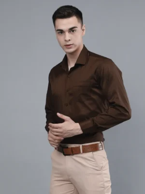 Roman Royal Men's Formal Shirt - Brown | Regular Fit | Full Sleeves | Office & Business Wear