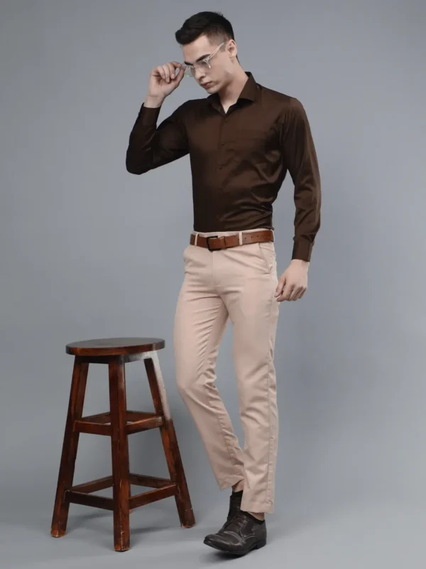 Roman Royal Men's Formal Shirt - Brown | Regular Fit | Full Sleeves | Office & Business Wear