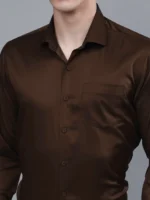 Roman Royal Men's Formal Shirt - Brown | Regular Fit | Full Sleeves | Office & Business Wear