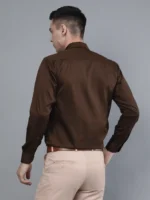 Roman Royal Men's Formal Shirt - Brown | Regular Fit | Full Sleeves | Office & Business Wear