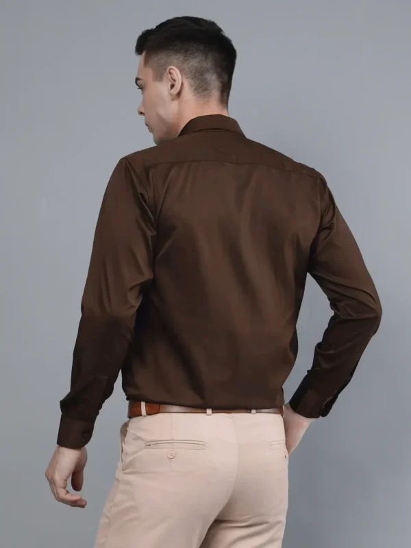 Roman Royal Men's Formal Shirt - Brown | Regular Fit | Full Sleeves | Office & Business Wear