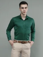 Roman Royal Men's Formal Shirt - Green | Regular Fit | Full Sleeves | Office & Business Wear