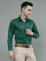Roman Royal Men's Formal Shirt - Green | Regular Fit | Full Sleeves | Office & Business Wear