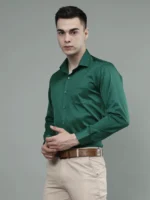 Roman Royal Men's Formal Shirt - Green | Regular Fit | Full Sleeves | Office & Business Wear