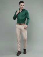 Roman Royal Men's Formal Shirt - Green | Regular Fit | Full Sleeves | Office & Business Wear