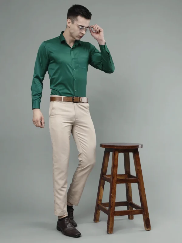 Roman Royal Men's Formal Shirt - Green | Regular Fit | Full Sleeves | Office & Business Wear