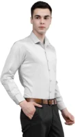 Roman Royal Men's Formal Shirt - Light Grey | Regular Fit | Full Sleeves | Office & Business Wear