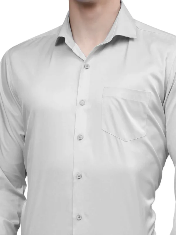 Roman Royal Men's Formal Shirt - Light Grey | Regular Fit | Full Sleeves | Office & Business Wear