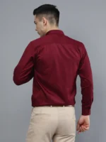 Roman Royal Men's Formal Shirt - Maroon | Regular Fit | Full Sleeves | Office & Business Wear