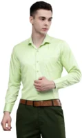 Roman Royal Men's Formal Shirt - Pista Green | Regular Fit | Full Sleeves | Office & Business Wear