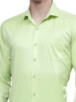 Roman Royal Men's Formal Shirt - Pista Green | Regular Fit | Full Sleeves | Office & Business Wear