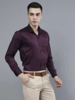 Roman Royal Men's Formal Shirt - Purple | Regular Fit | Full Sleeves | Office & Business Wear