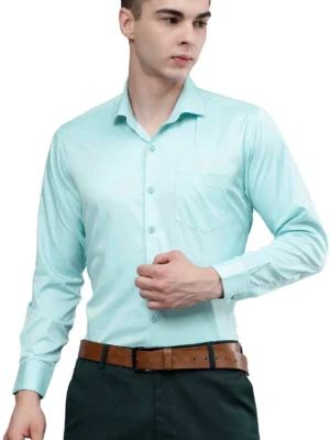 Roman Royal Men's Formal Shirt - Sky Blue | Regular Fit | Full Sleeves | Office & Business Wear