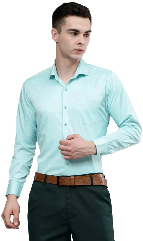 Roman Royal Men's Formal Shirt - Sky Blue | Regular Fit | Full Sleeves | Office & Business Wear