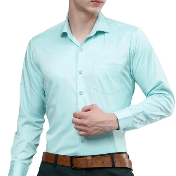 Roman Royal Men’s Sky Blue Formal Shirt – Regular Fit, Full Sleeves, Office & Business Wear