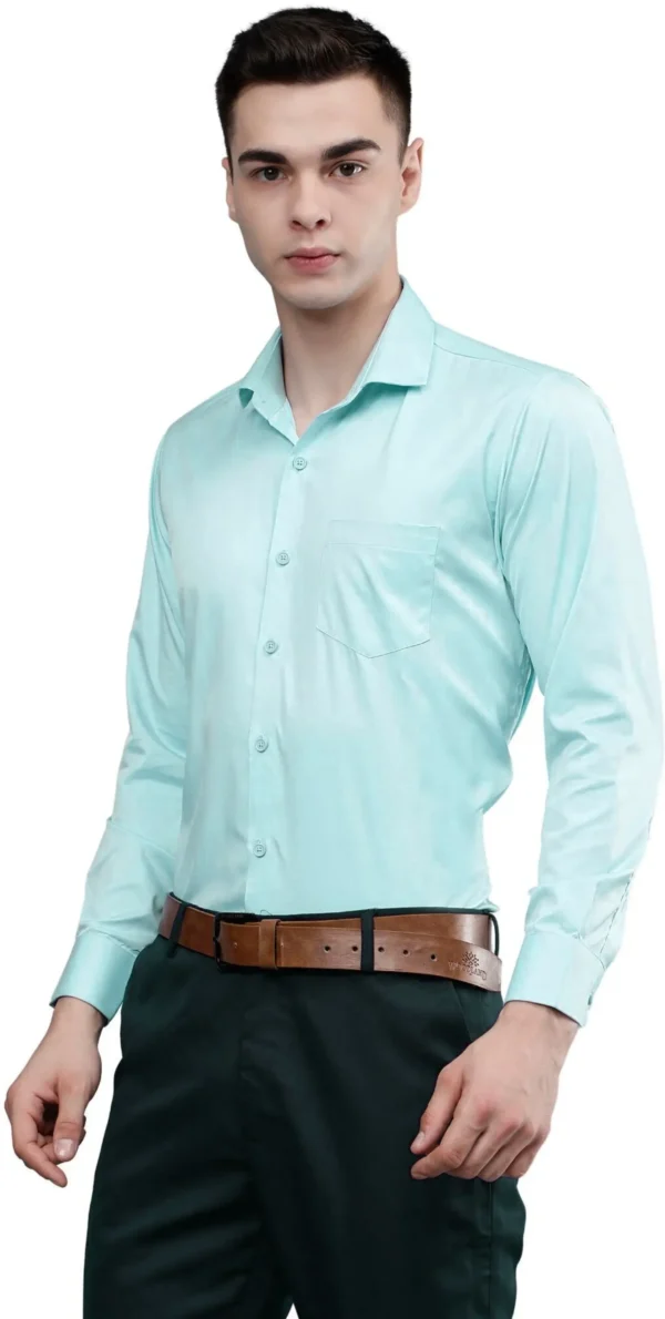 Roman Royal Men's Formal Shirt - Sky Blue | Regular Fit | Full Sleeves | Office & Business Wear