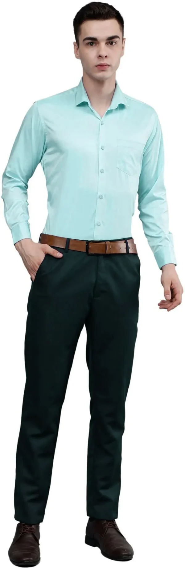 Roman Royal Men's Formal Shirt - Sky Blue | Regular Fit | Full Sleeves | Office & Business Wear