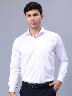 Roman Royal Men's Formal Shirt - White | Regular Fit | Full Sleeves | Office & Business Wear