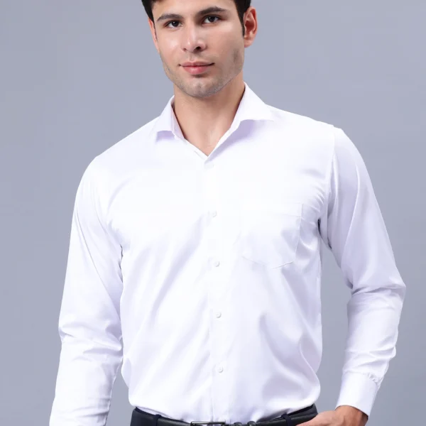 Roman Royal Men's Formal Shirt - White | Regular Fit | Full Sleeves | Office & Business Wear